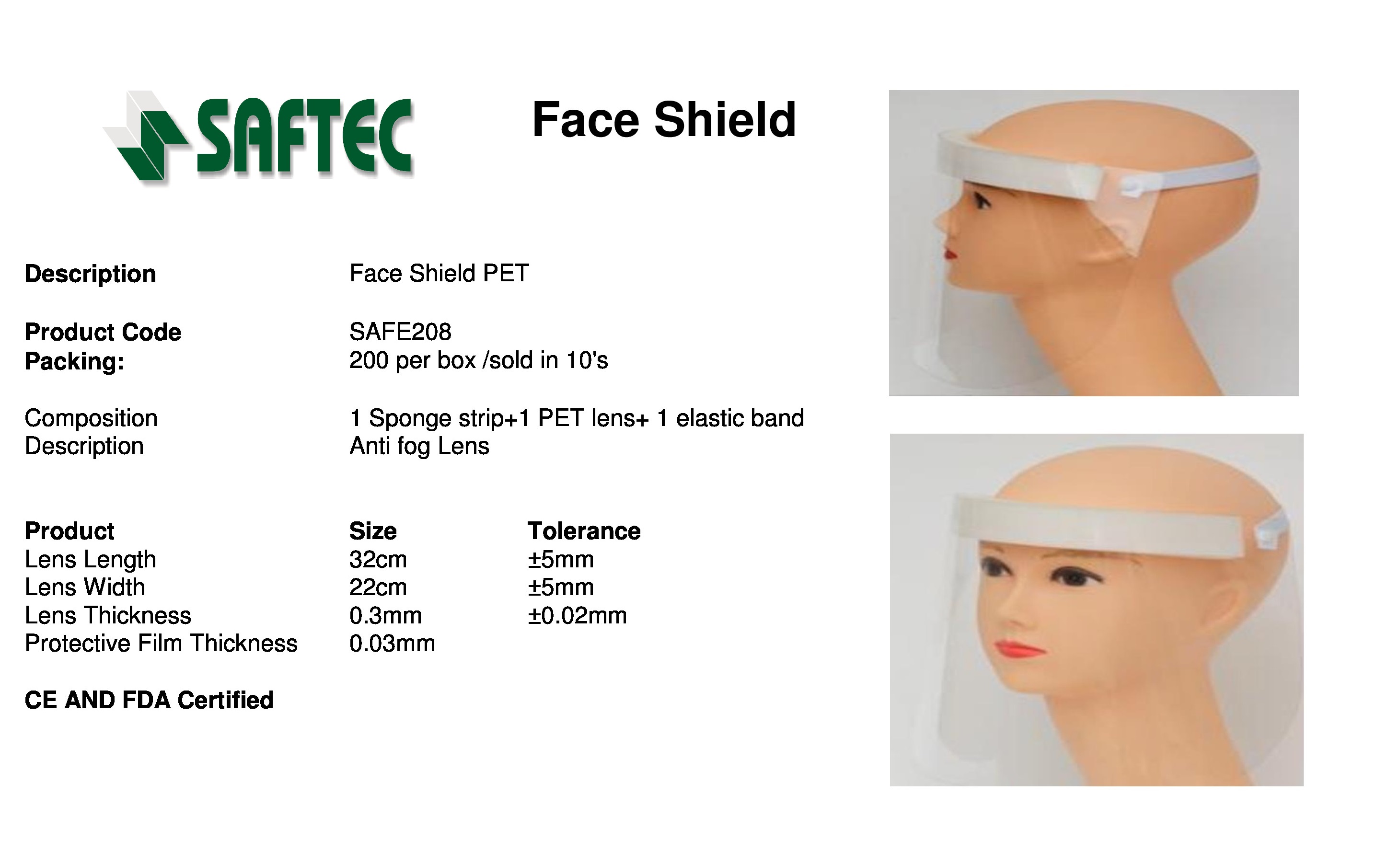 SAFTEC Face Sheild