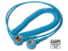 WARMBIER Coil cord, light blue, 2,4 m, 7/10 mm snap, LGA te