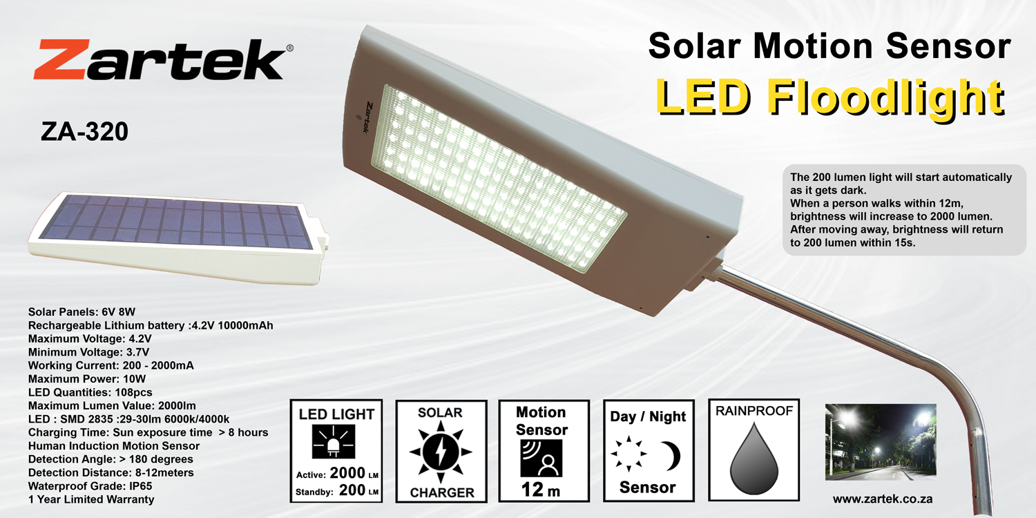 SMART Outdoor Solar Motion Sensor LED Floodlight 