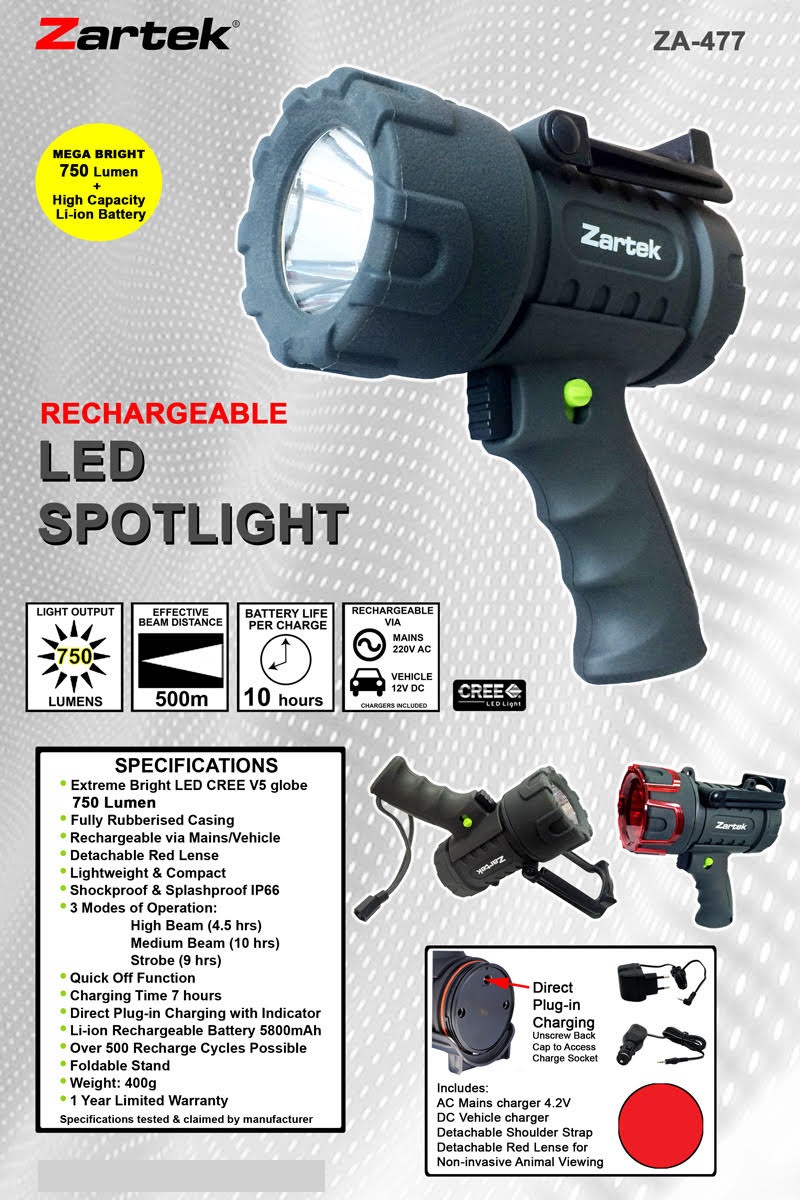 ZarteK LED rechargable spotlight