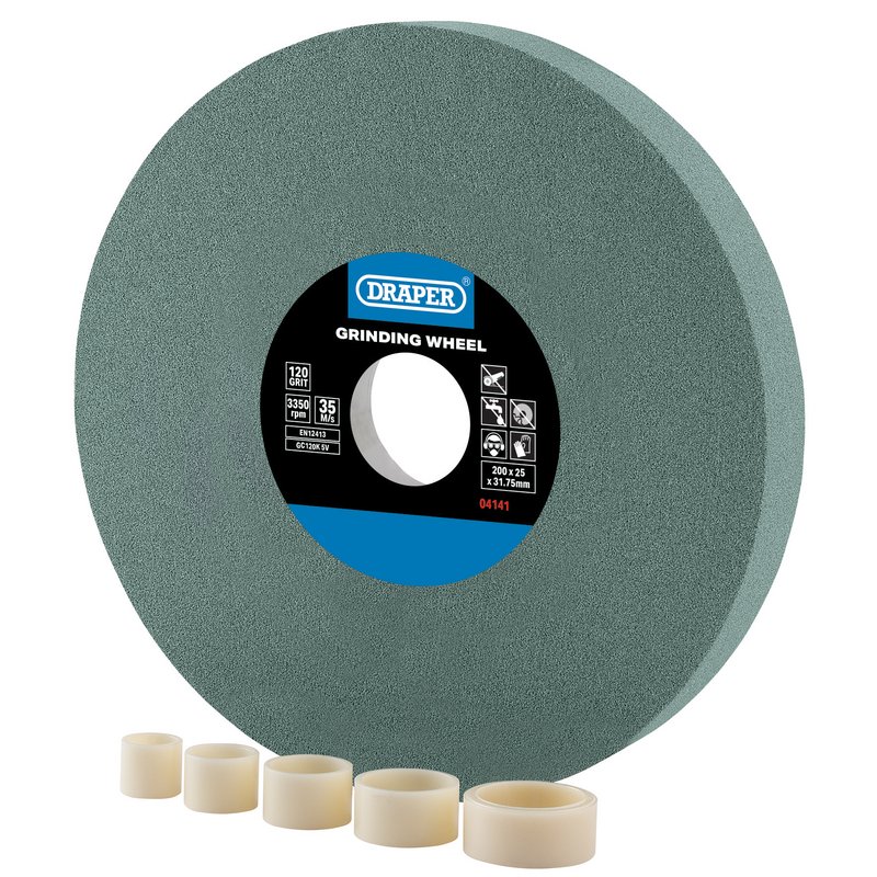 Green Silicon Carbide Bench Grinding Wheel - 150mm X 20mm X 12.7mm, 60 Grit For Sharpening Hard Materials