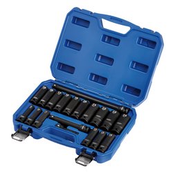 Draper HI-TORQ® Metric Deep Impact Socket Set, 1/2" Sq. Dr. (19 Piece)