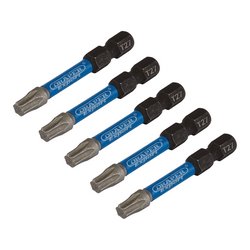 Draper Expert TX-STAR® Impact Screwdriver Bits, T27 x 50mm, 1/4" Hex (Pack of 5)