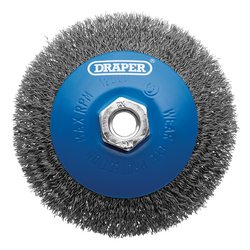 Steel Bevelled Crimped Wire Wheel Brush, 115mm, M14