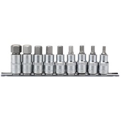 Draper Expert Metric Hex. Socket Bit Set, 1/2" Sq. Dr., 55mm (9 Piece)