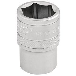 Draper Expert 6 Point Metric Socket, 1/2" Sq. Dr., 18mm