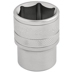 Draper Expert 6 Point Metric Socket, 1/2" Sq. Dr., 22mm