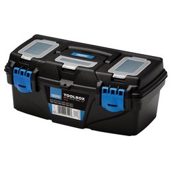 Plastic Toolbox with Tote Tray, 13"