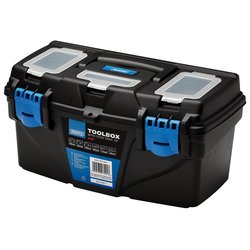 Plastic Toolbox with Tote Tray, 16"