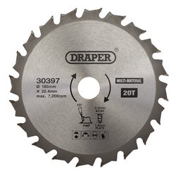 TCT Multi-Purpose Circular Saw Blade, 185 x 25.4mm, 20T