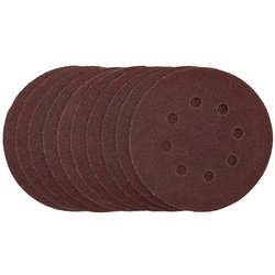 Punched Sanding Discs, 125mm, Hook & Loop, 80 Grit, (Pack of 10)