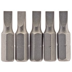 Plain Slot Insert Bit, 4.5 mm, 1/4" Hex, 25mm Long (Pack of 5)