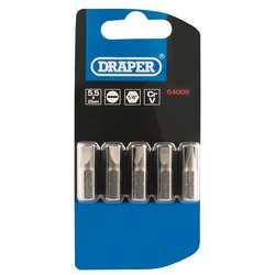 Plain Slot Insert Bit, 5.5mm, 1/4" Hex, 25mm Long (Pack of 5)