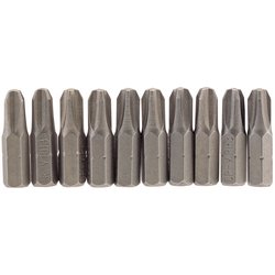 Cross Slot Insert Bit, 1/4" Hex, 25mm Long, No.3 (Pack of 10)