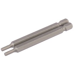 Hexagonal Insert Bit, 3mm, 1/4" Hex, 75mm Long (Pack of 2)