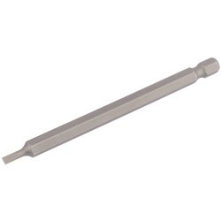Plain Slot Insert Bit, 3mm, 1/4" Hex, 100mm Long (Pack of 1)