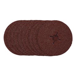 Fibre Sanding Discs, 125mm, 24 Grit, (Pack of 10)