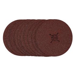 Fibre Sanding Discs, 125mm, 36 Grit, (Pack of 10)