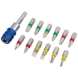 Draper Expert Coloured Screwdriver Bit Set With Magnetic Holder (13 Piece)