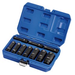 Metric Deep Impact Socket Set, 1/2" Sq. Dr. (10 Piece)