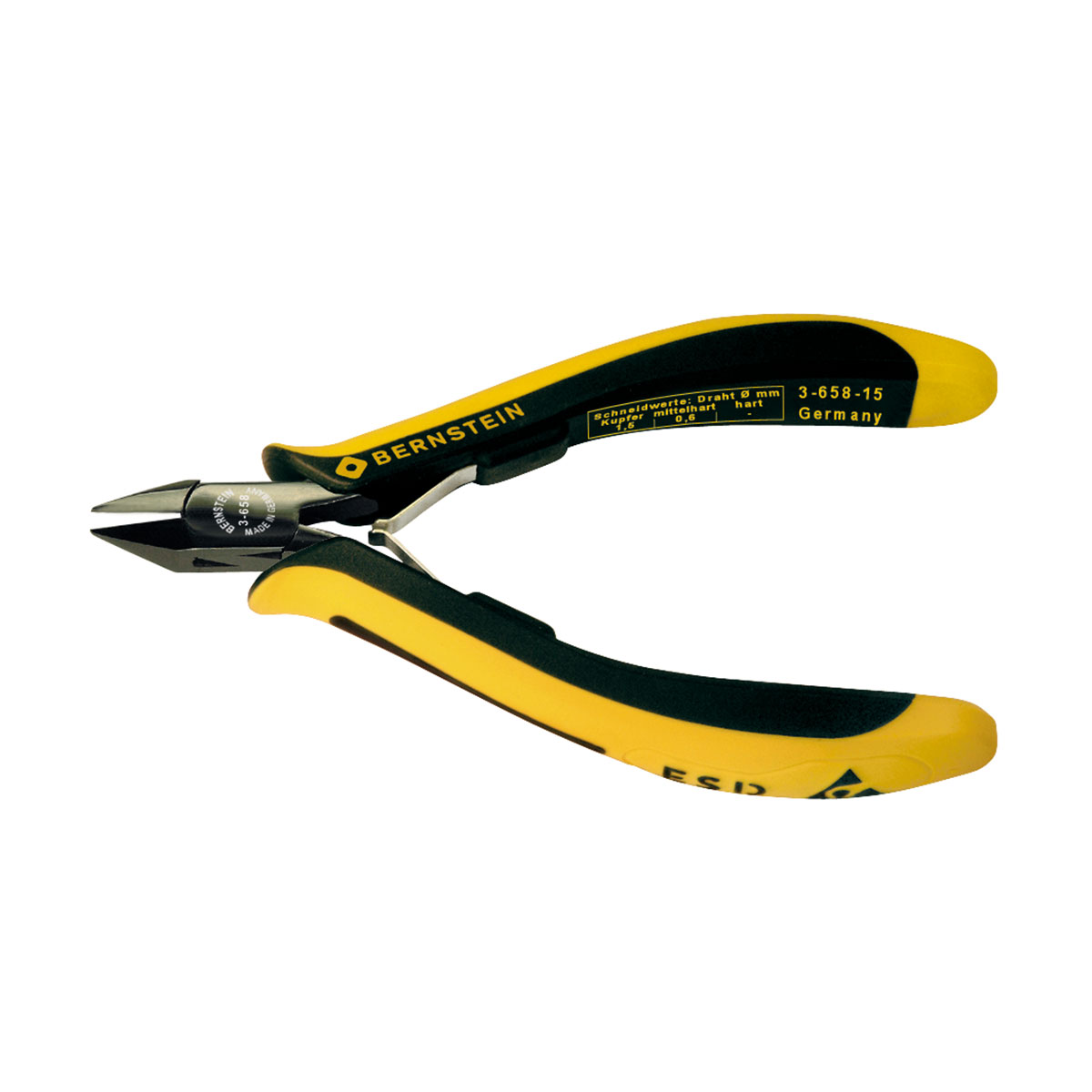 ESD side cutters EUROline dissipative 125 mm full flush