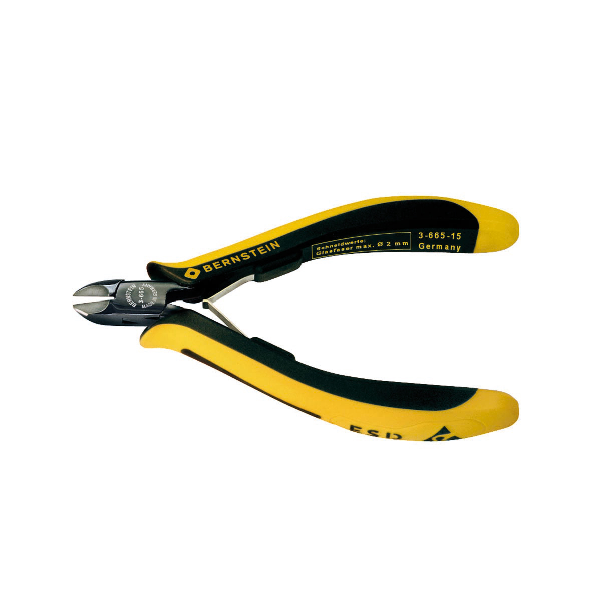 ESD mini side cutters EUROline dissipative 120 mm with carbide insert and special tips for glass fib