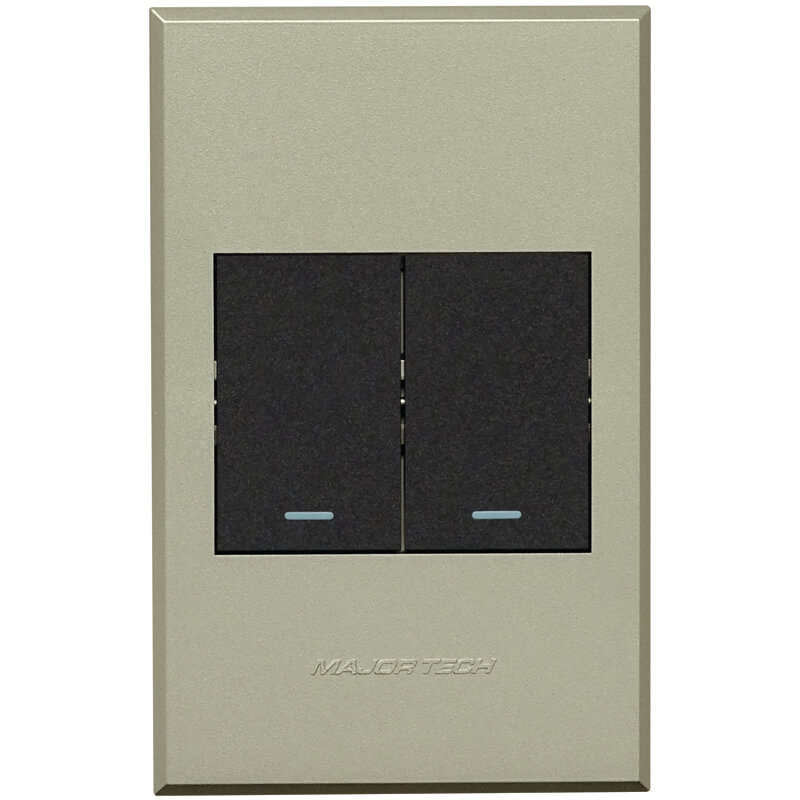 Two Lever One-Way Light Switch - Graphite/Titanium