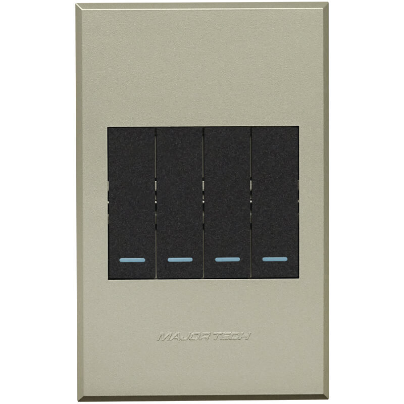 Four Lever Switch Cover Plates - Graphite/Titanium