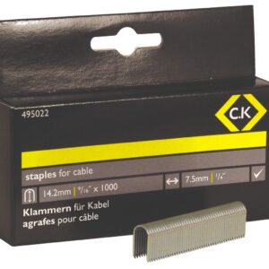 CK  Cable Staples 7.5mm wide x 14.2mm deep Box of 1000