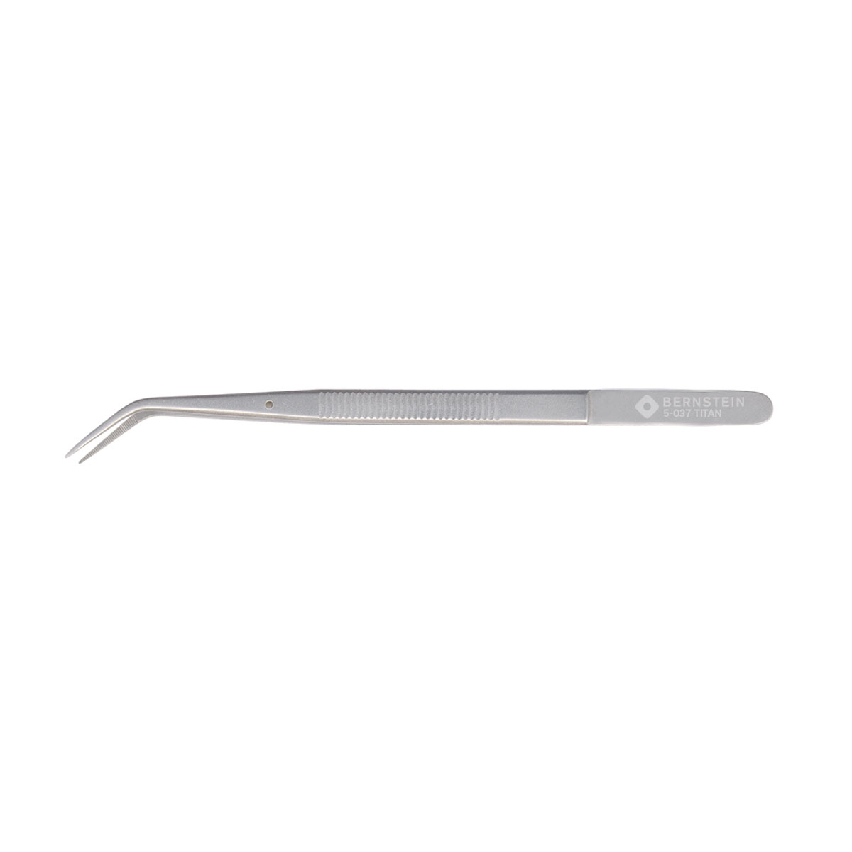 Titanium anatomical tweezers 150mm form 22b with guide pin serrated