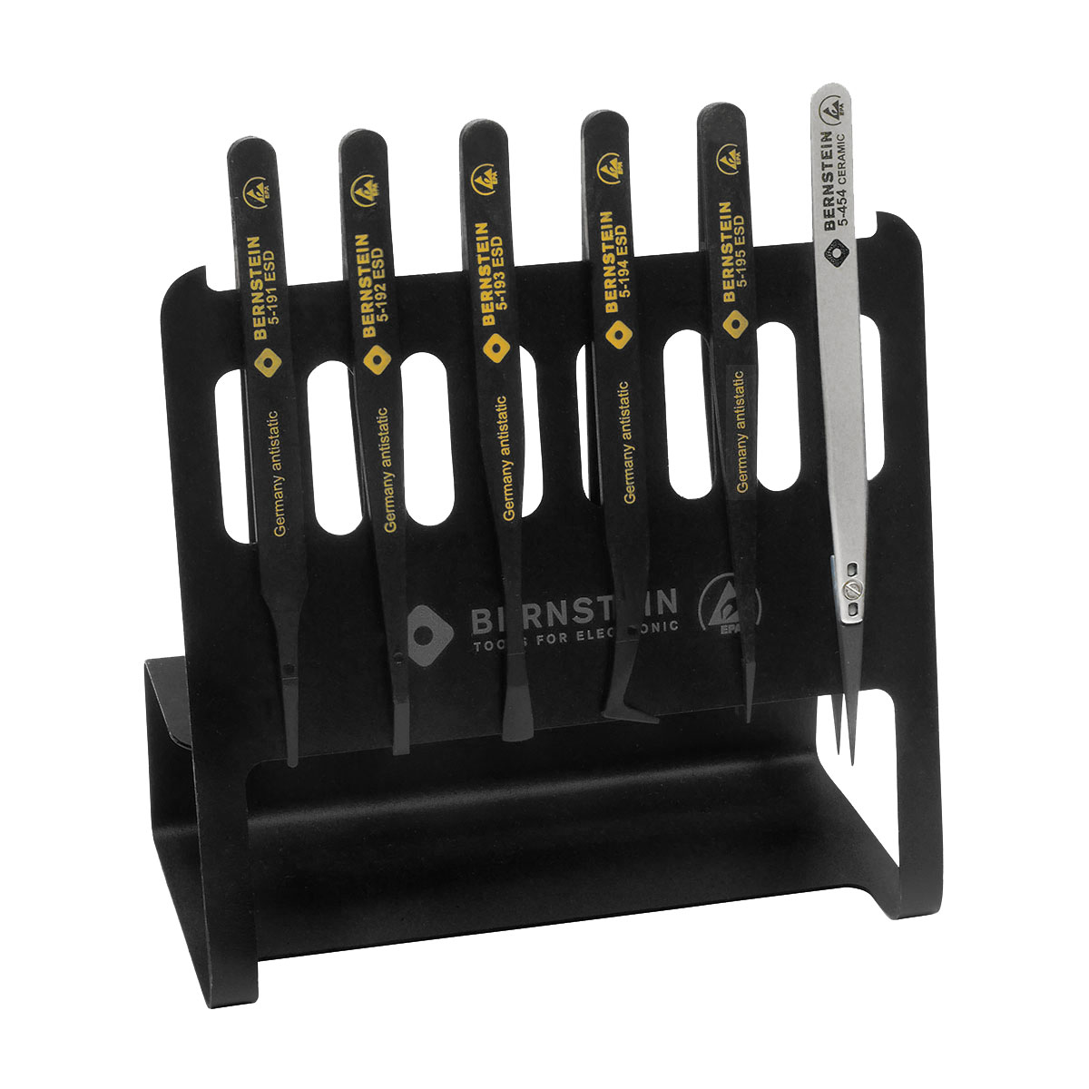 ESD plastic tweezers set VARIO 6 pcs