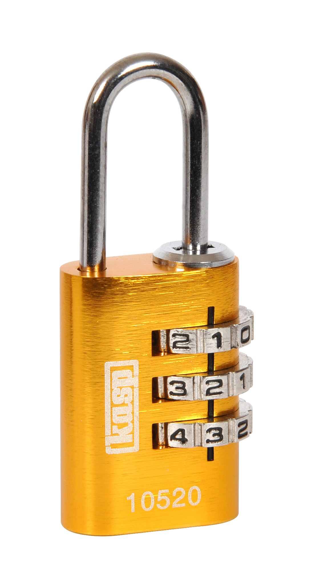Aluminium Combination Padlock 20mm Yellow