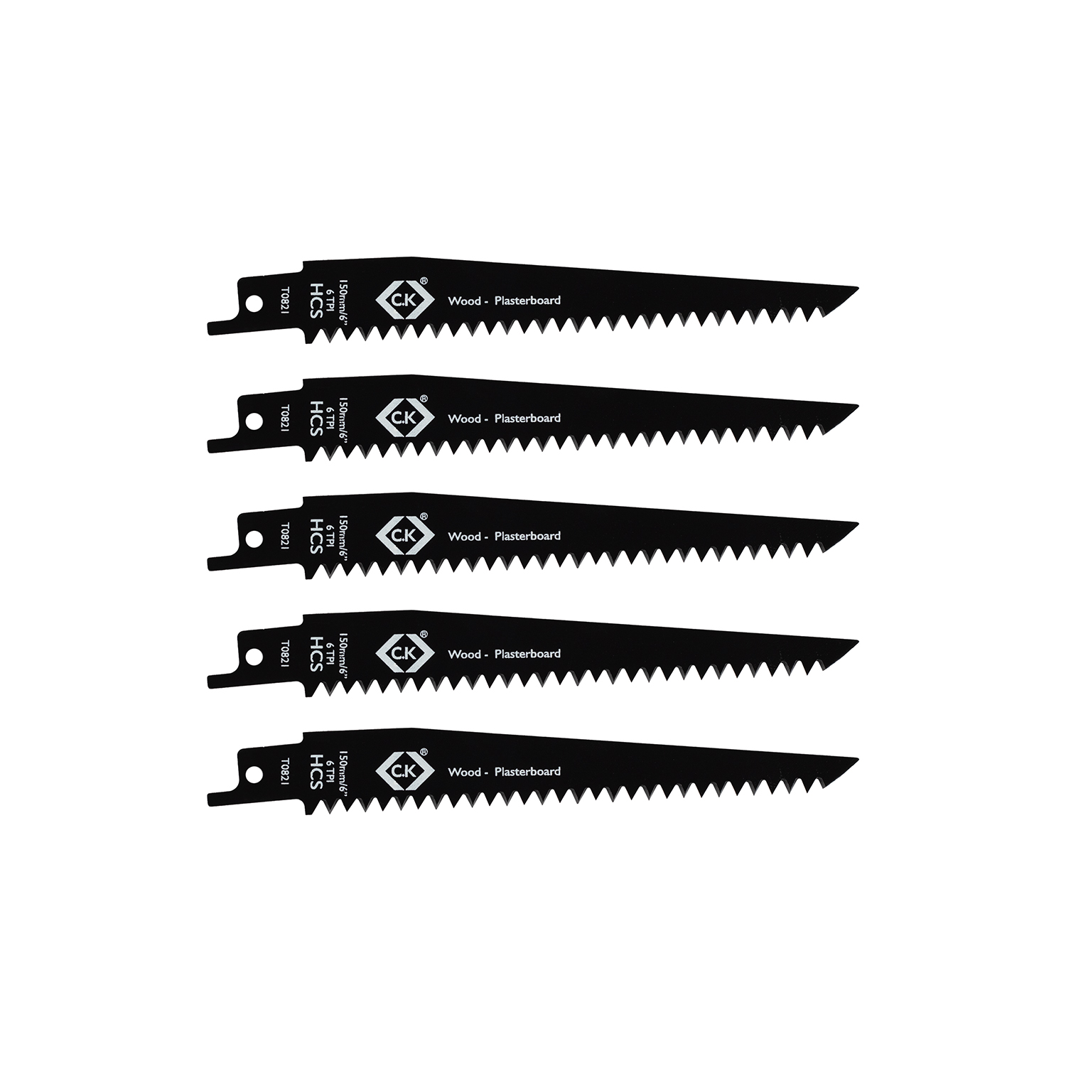 6TPI 150mm HCS Reciprocating Saw Blades 5Pk