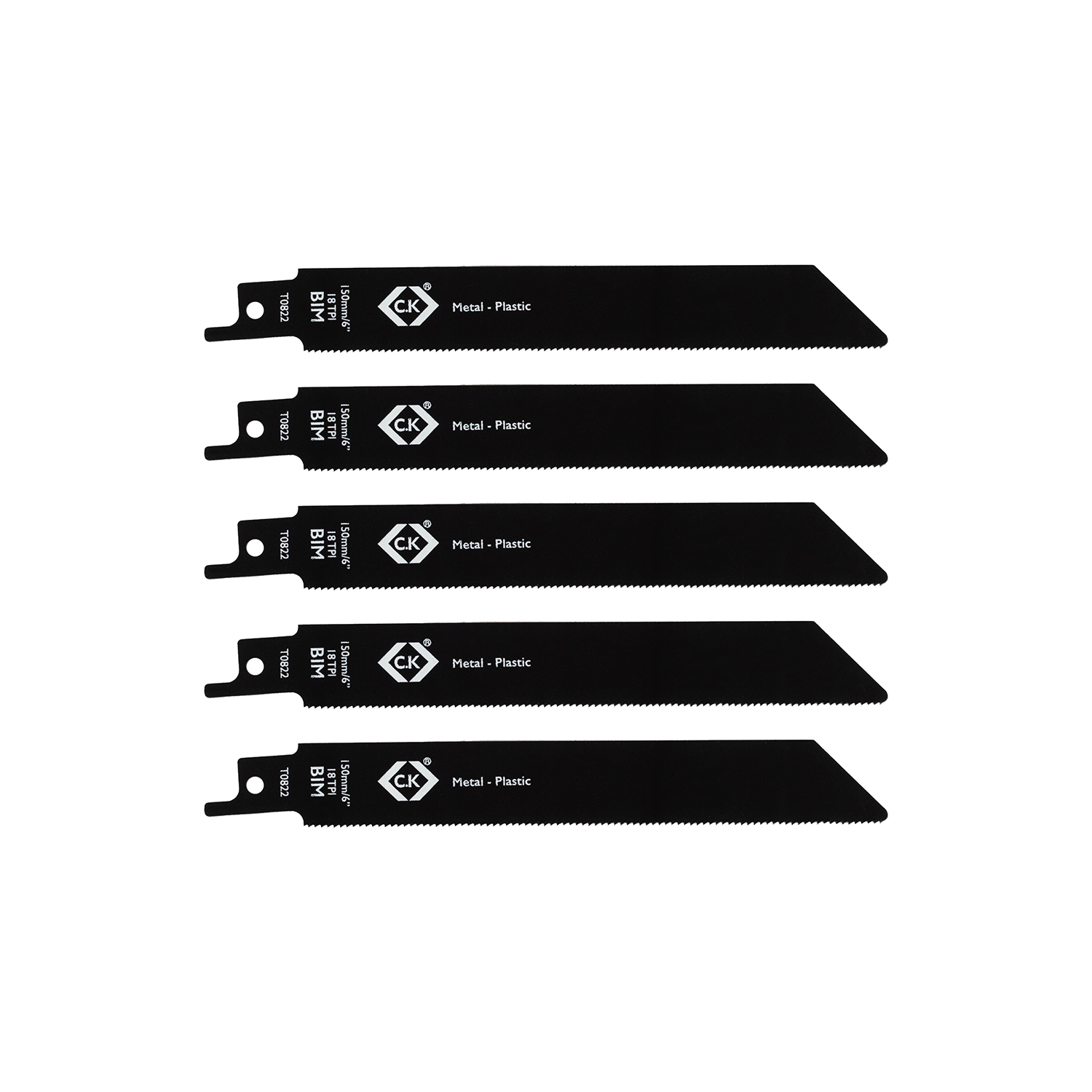 18TPI 150mm BIM Reciprocating Saw Blades 5Pk