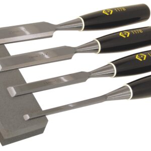 CK  Wood Chisel Bevel Edged Set Of 4 Plus Sharpening Stone