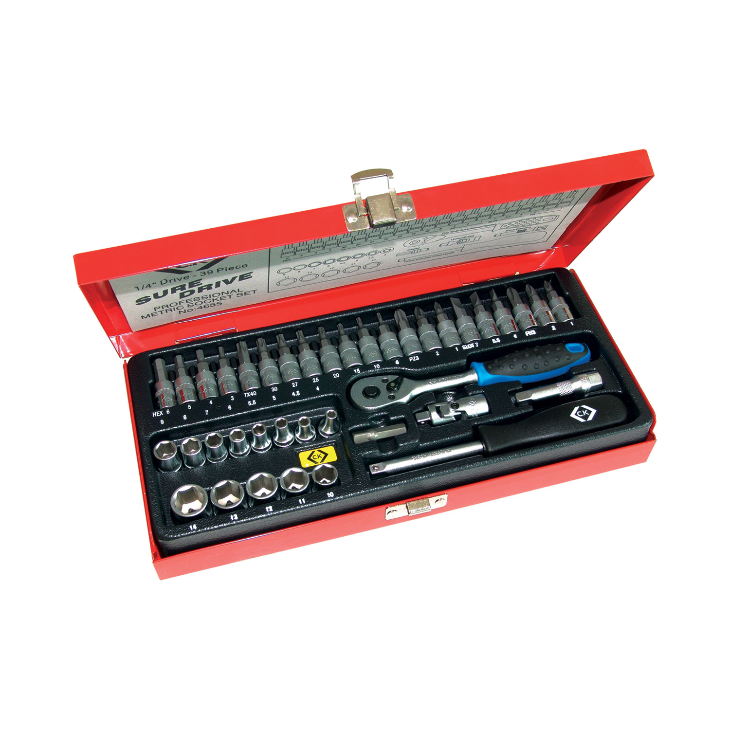 CK  Sure Drive 39 Piece Socket Set 1/4" Drive