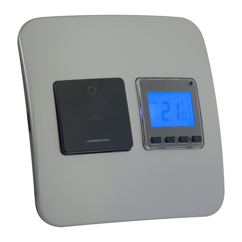 Digital Thermostat with Isolator Switch - Silver