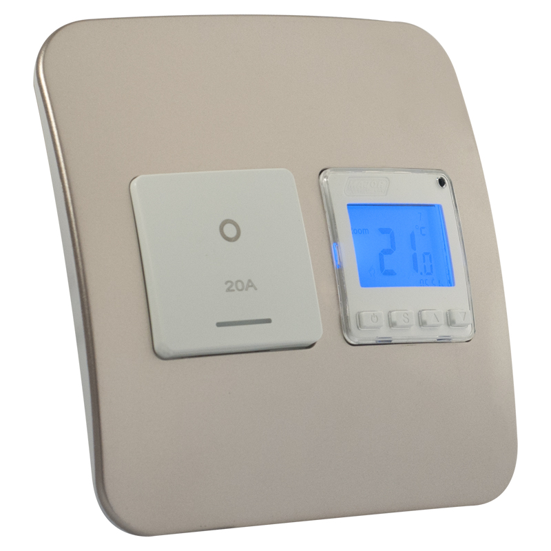 Digital Thermostat with Isolator Switch - Champagne
