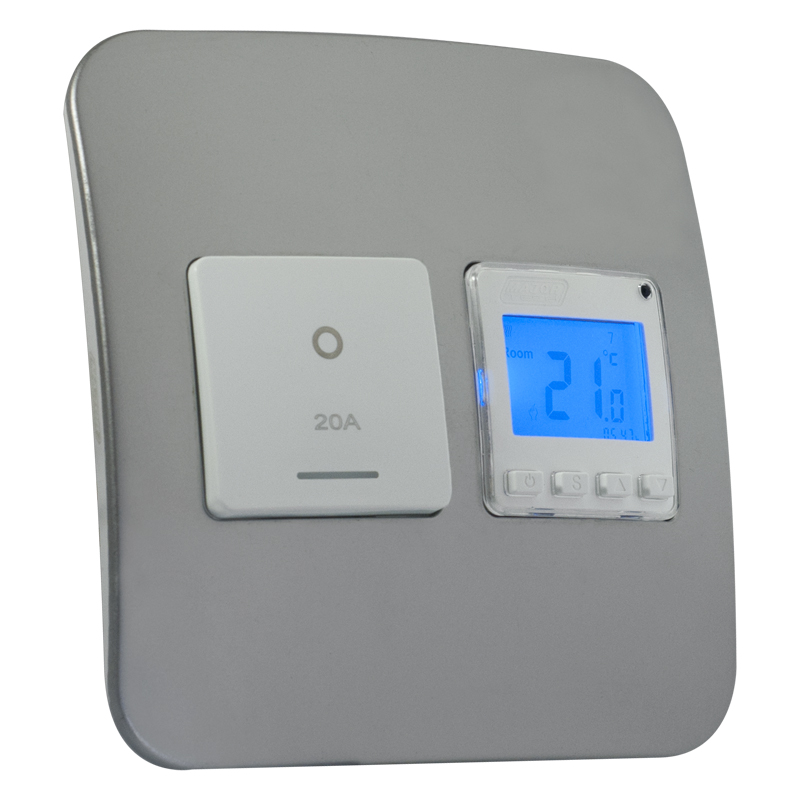 Digital Thermostat with Isolator Switch - Silver