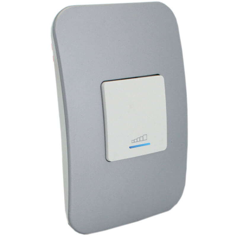 400W Push Button Dimmer with Indicator - Silver