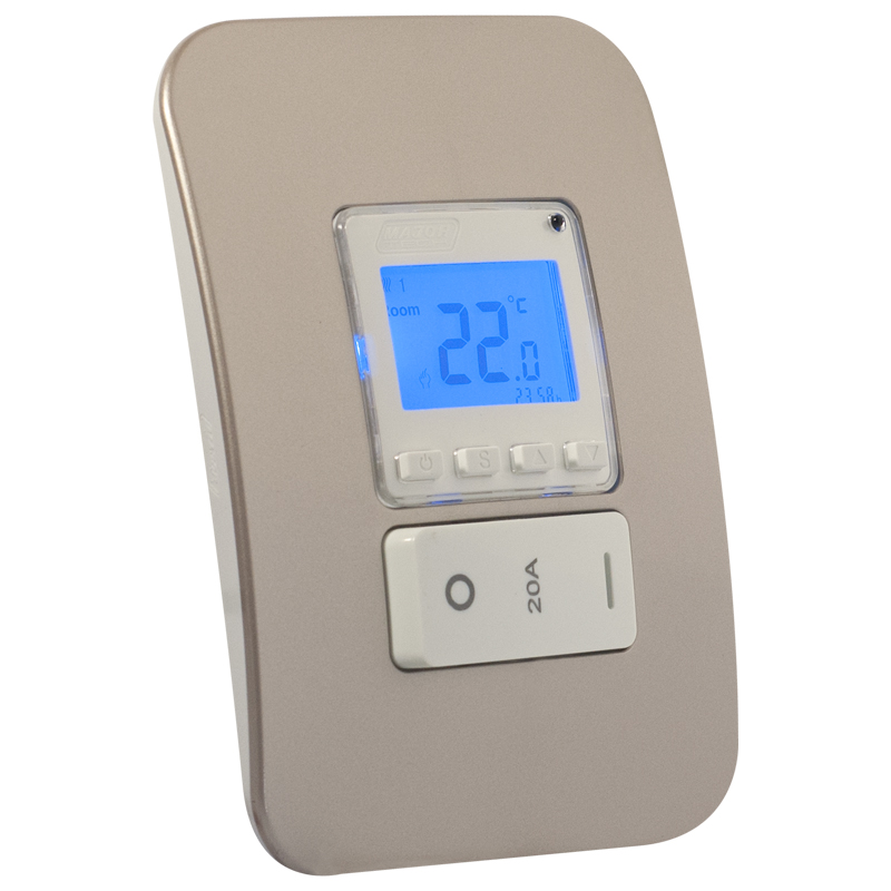 Digital Thermostat with Isolator Switch - Champagne