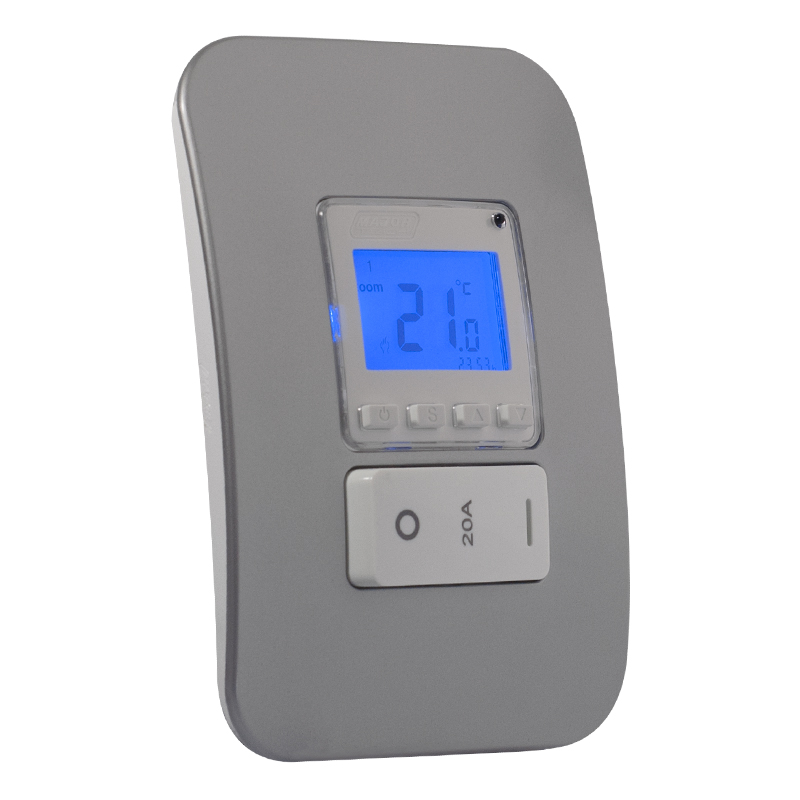 Digital Thermostat with Isolator Switch - Silver