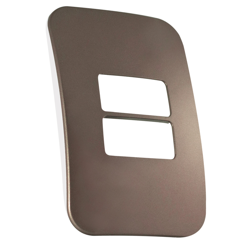 Two Single Module Horizontal Cover Plate - Bronze