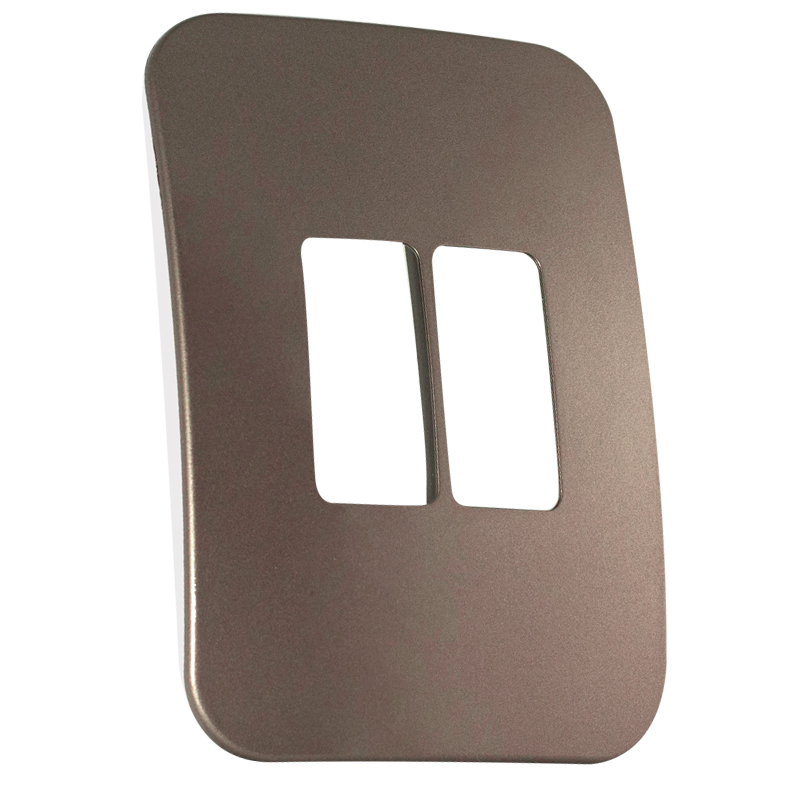 Two Single Module Vertical Cover Plate - Bronze