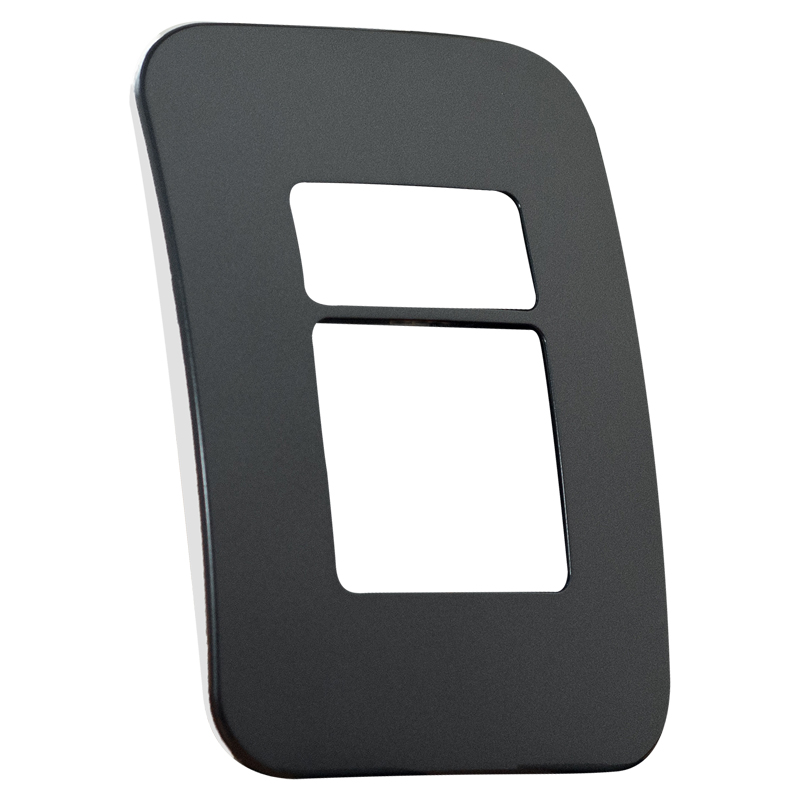 Two Module Cover Plate (1 Single, 1 Double) - Gun Metal