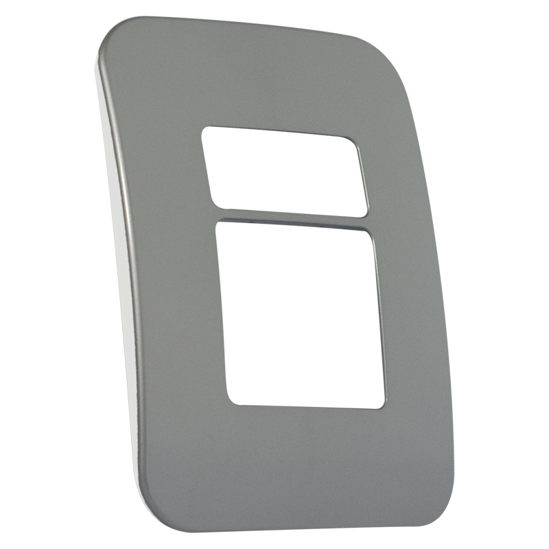 Two Module Cover Plate (1 Single, 1 Double) - Silver
