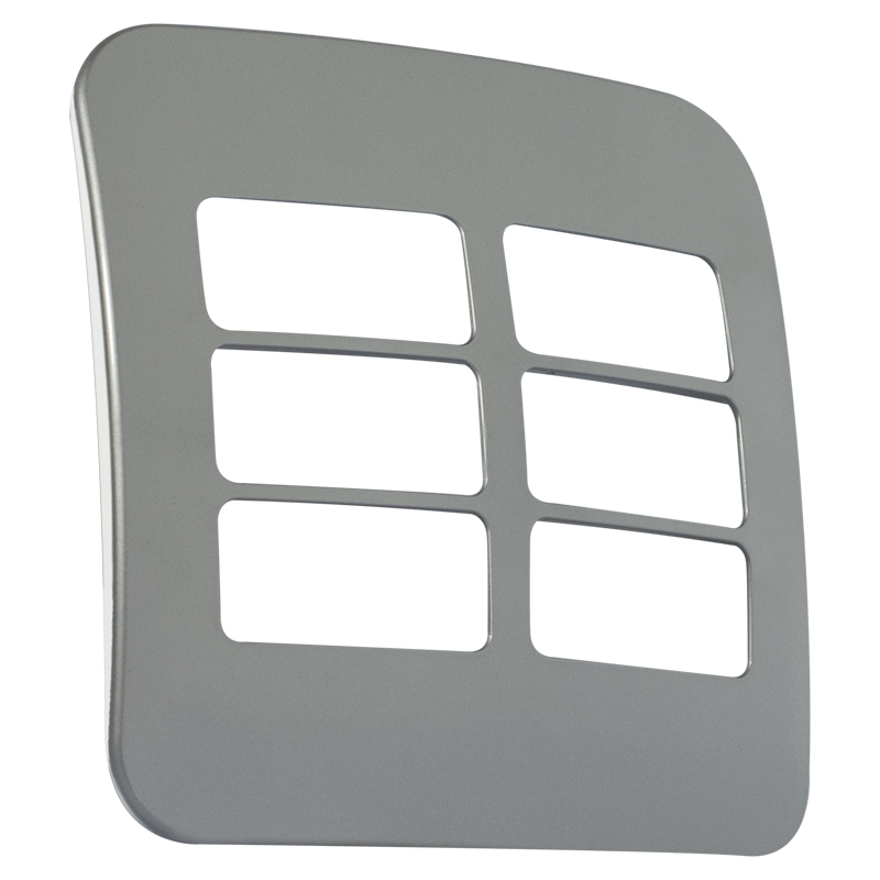 Six Single Module Horizontal Cover Plate - Silver