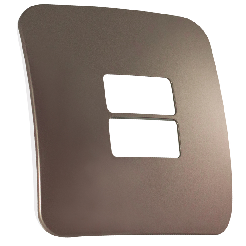Two Single Module Horizontal Cover Plate - Bronze