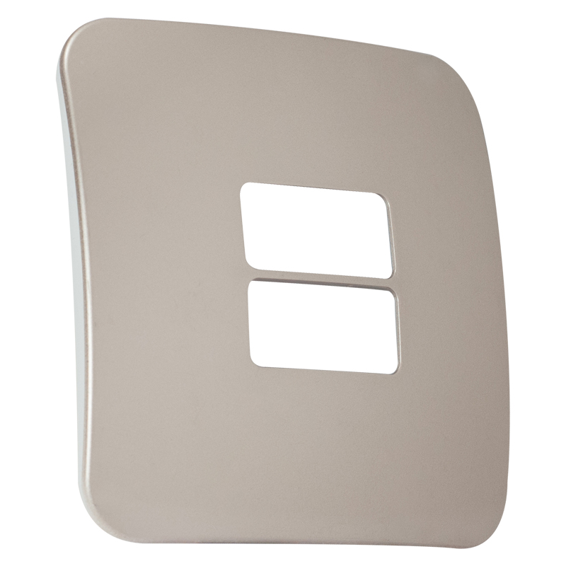 Two Single Module Horizontal Cover Plate - Champagne