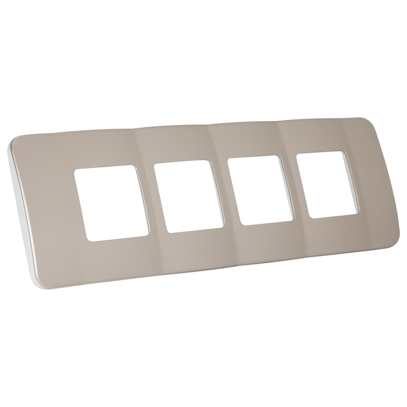 Four Double Module Cover Plate - Champagne
